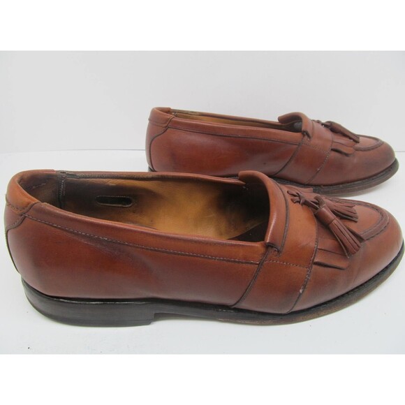 Allen Edmonds Newport Brown Leather Full Strap Tassel Loafers Mens Size 9 D main image 16